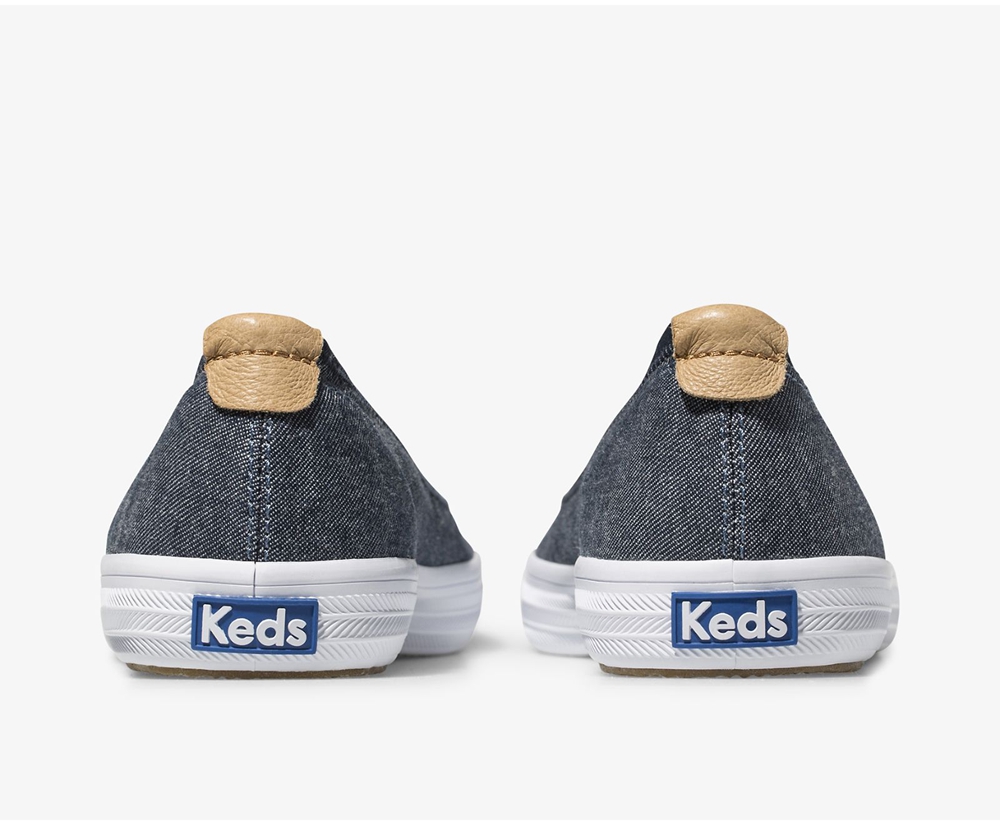 Slip Ons Keds Mujer Azul Marino - Bryn Chambray - 3409-KXGWO